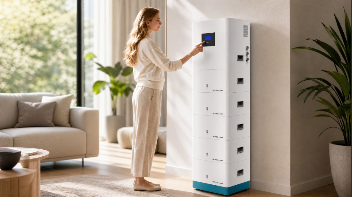 Modular home energy storage system in a living space