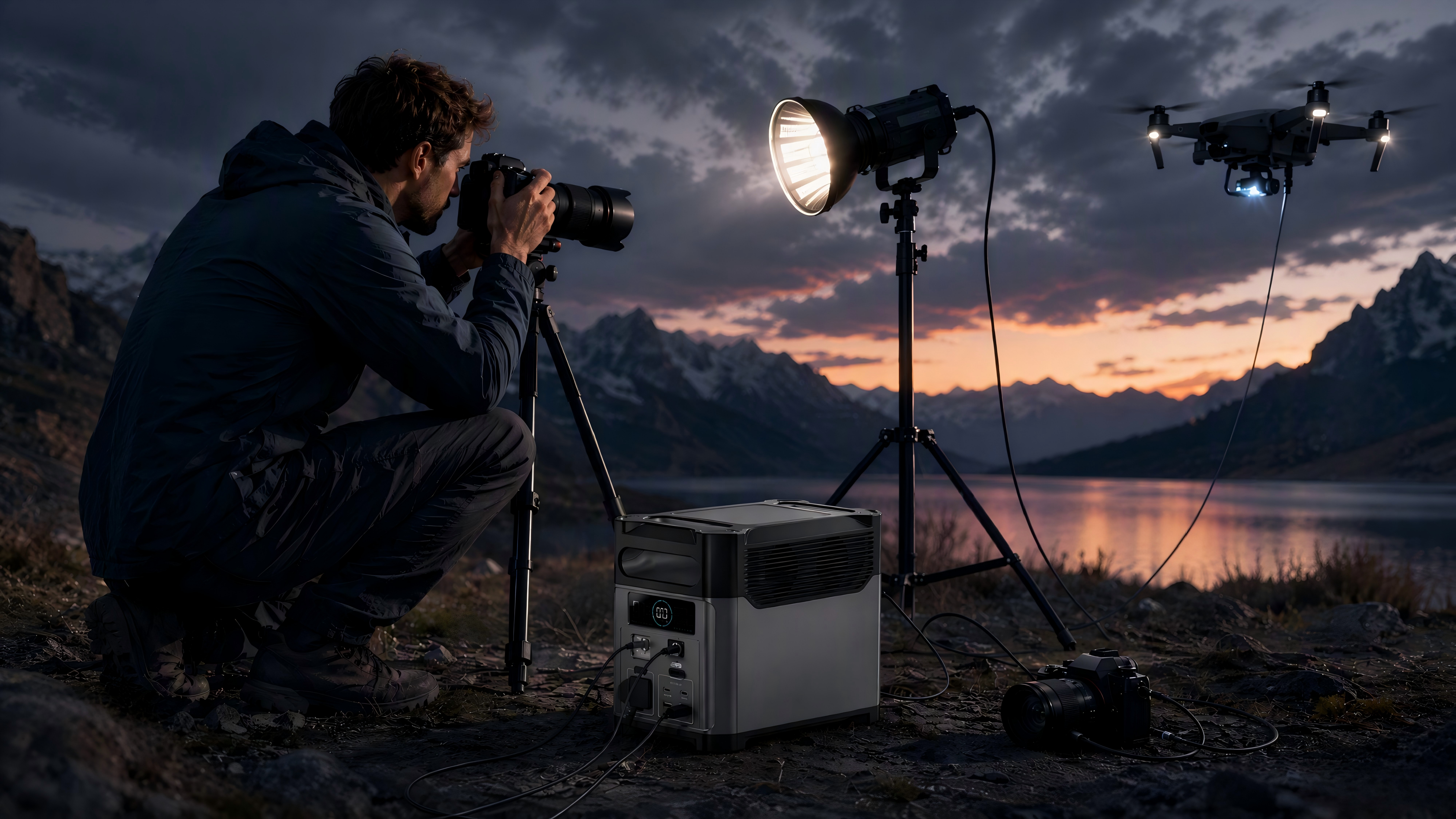 N069 powering outdoor photography lighting and drone equipment