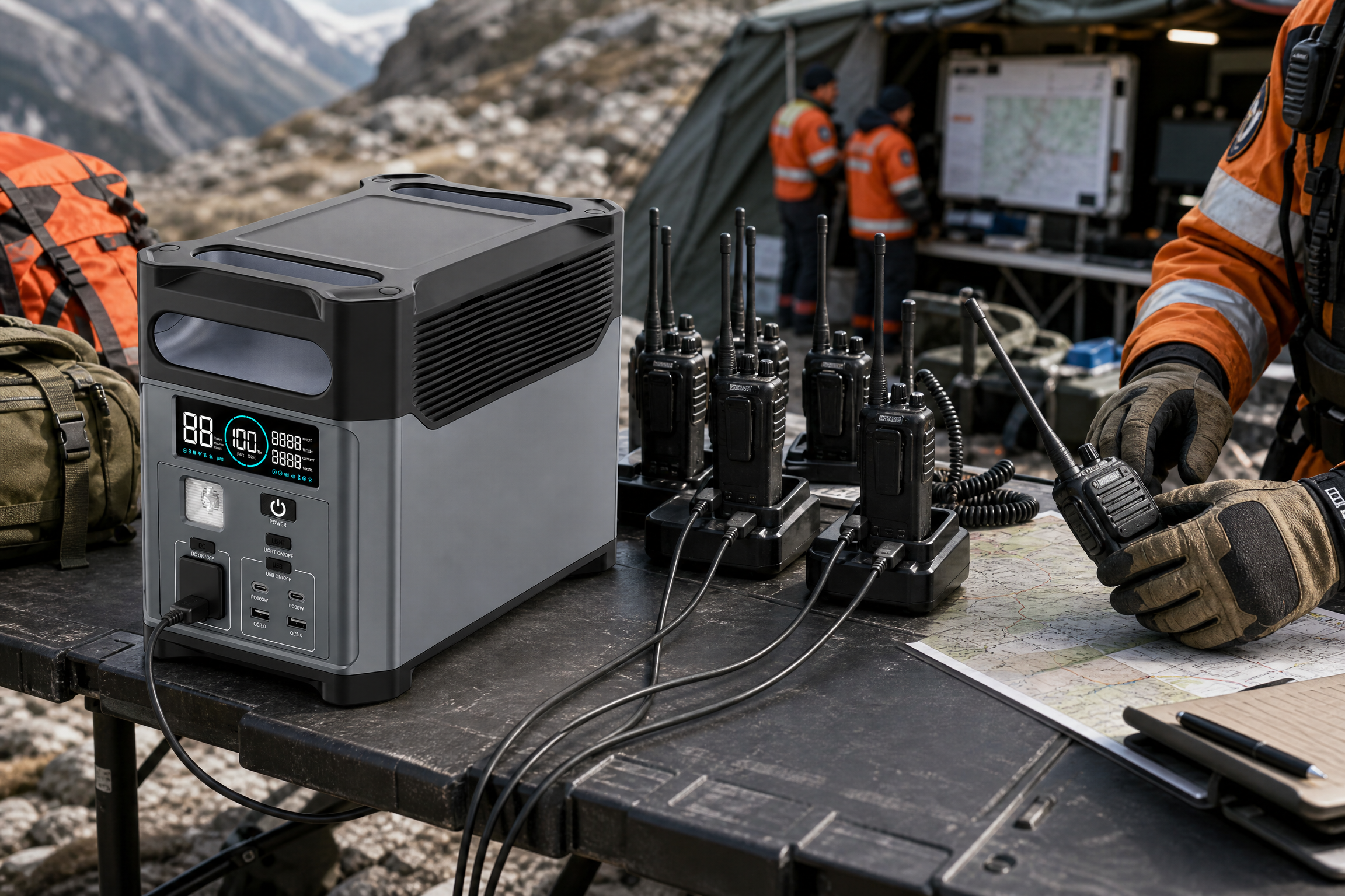 N069 charging radios for field rescue operations